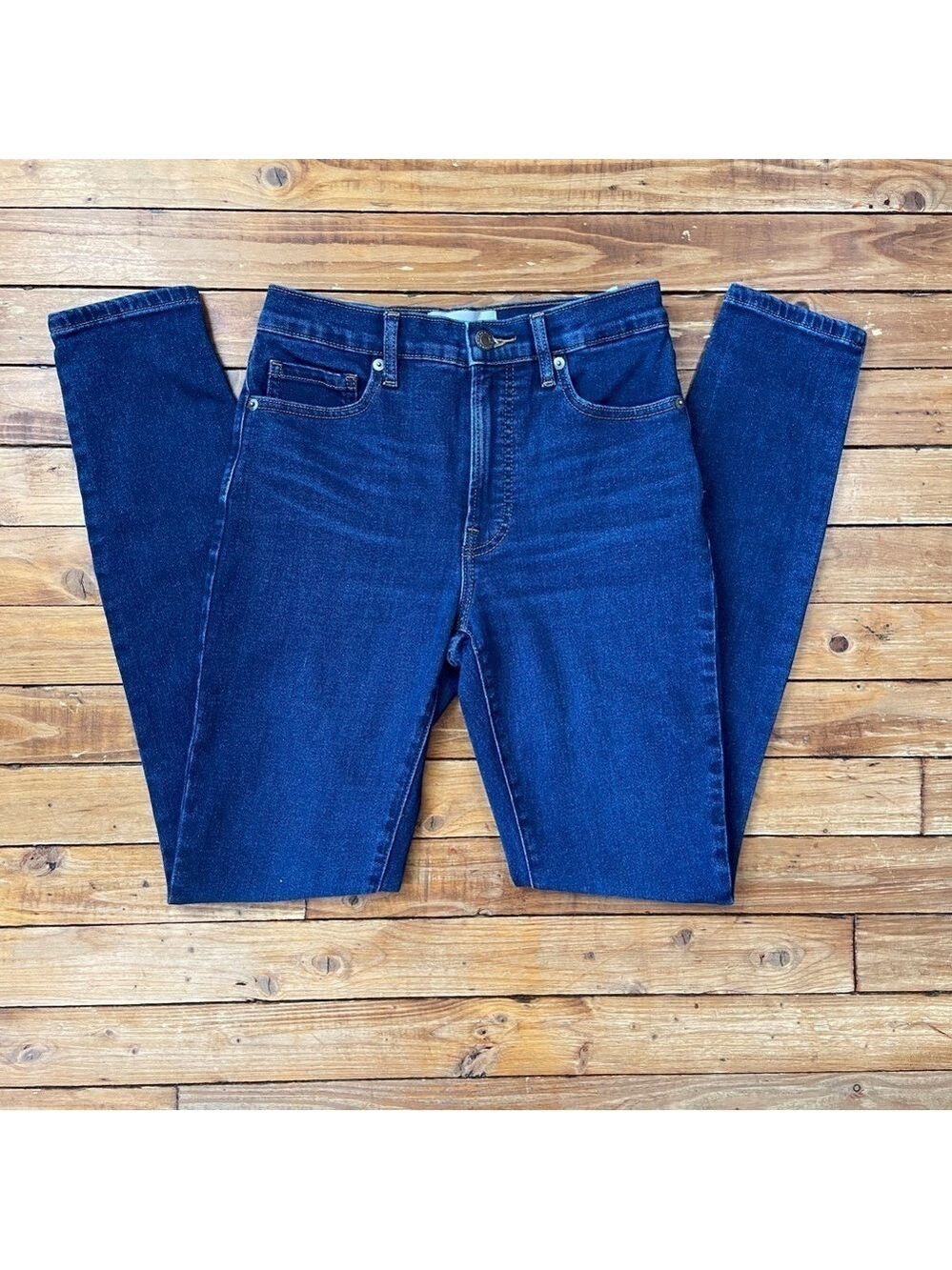 Everlane High Rise Tall Jeans Size 25 Blue Stretch Denim High Waist/Waisted